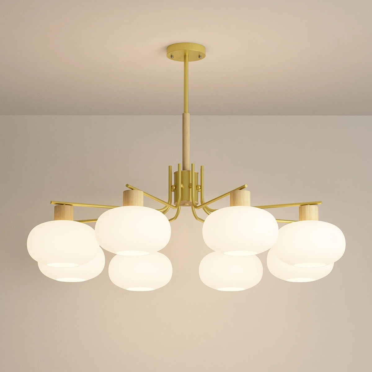 Antizer Pastoral American Retro Flower Chandelier Gold 8 Heads