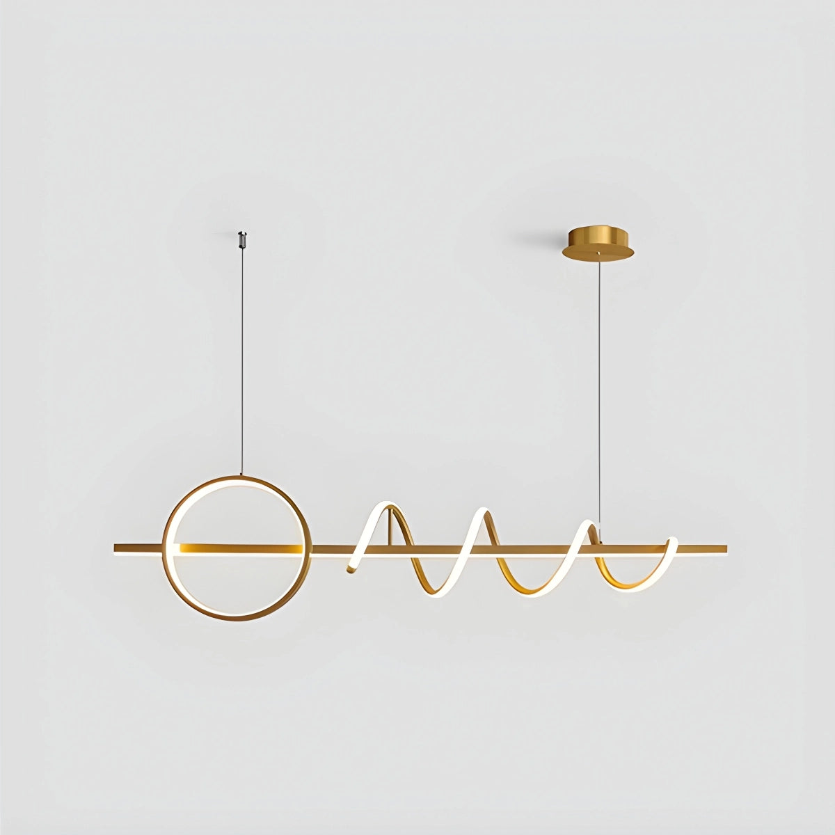 Antizer LED Minimalist Long Pendant Light for Kitchen Island Gold