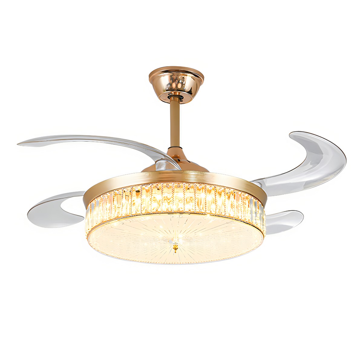 Antizer Remote Hugger Ceiling Fan Light Gold D106cm / 41.73" Dimmable With Remote