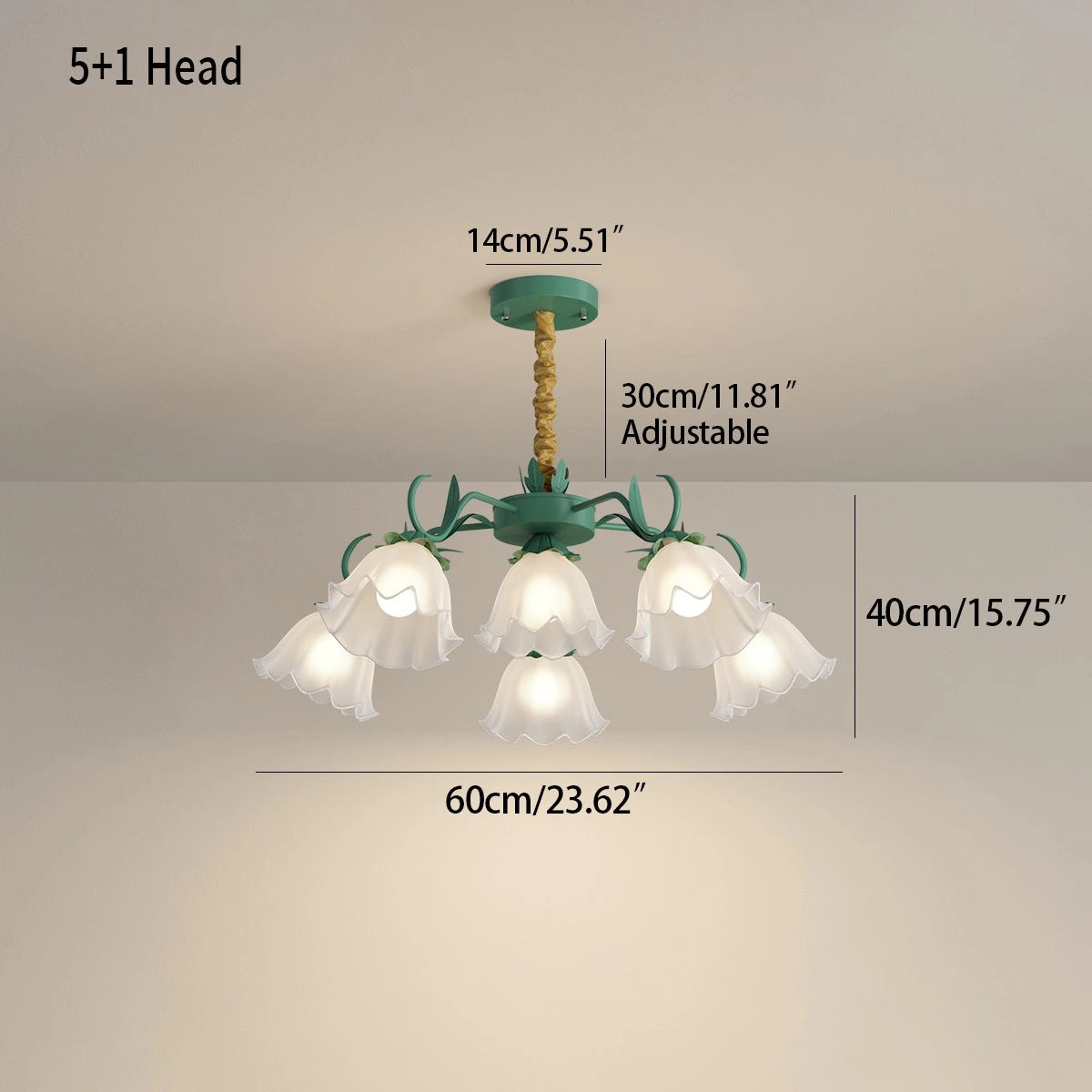Antizer American Retro Pastoral Style Flower Chandelier