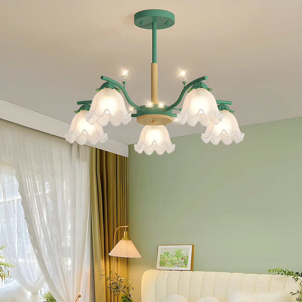 Antizer Creative Lily of the Valley Flower Chandelier