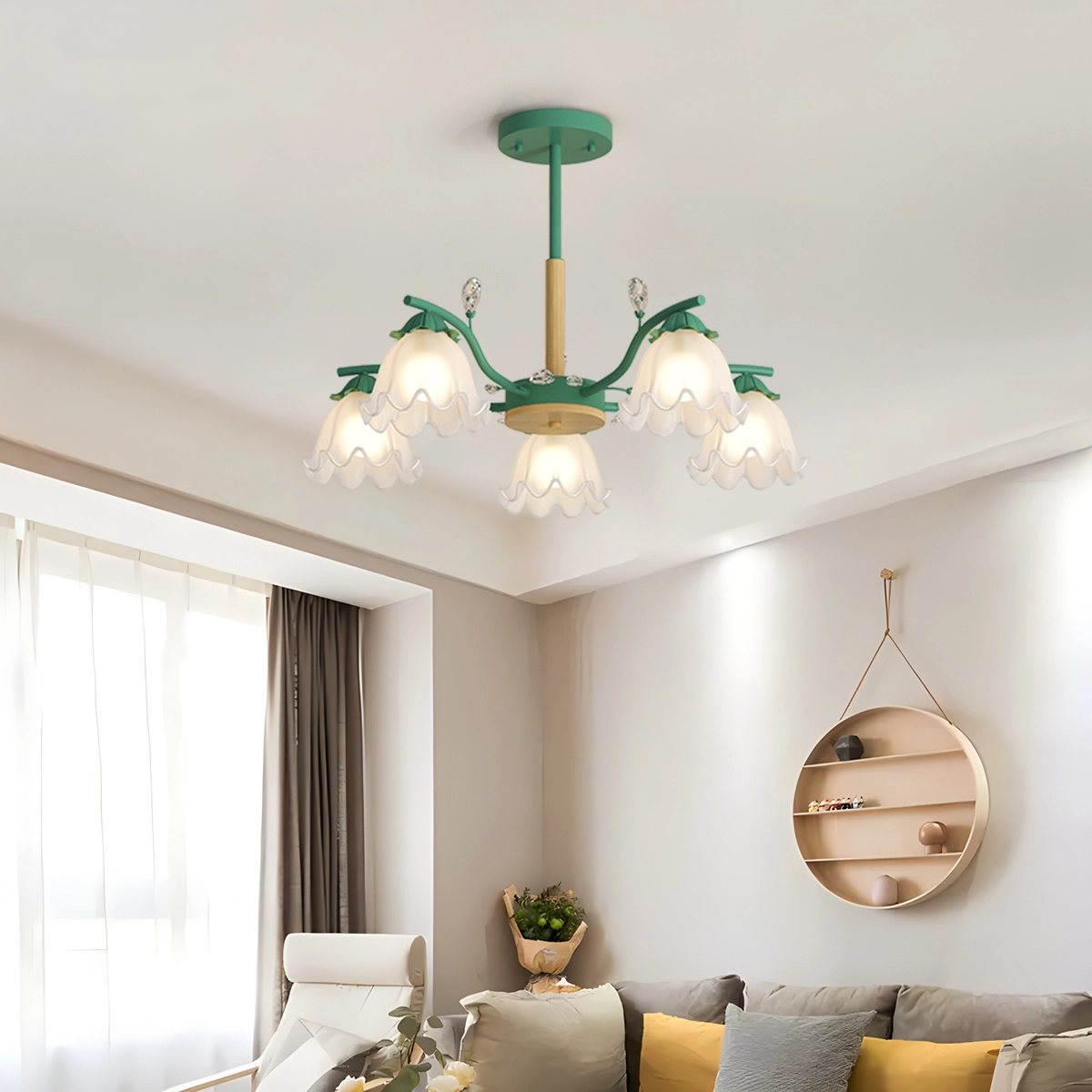 Antizer Creative Lily of the Valley Flower Chandelier