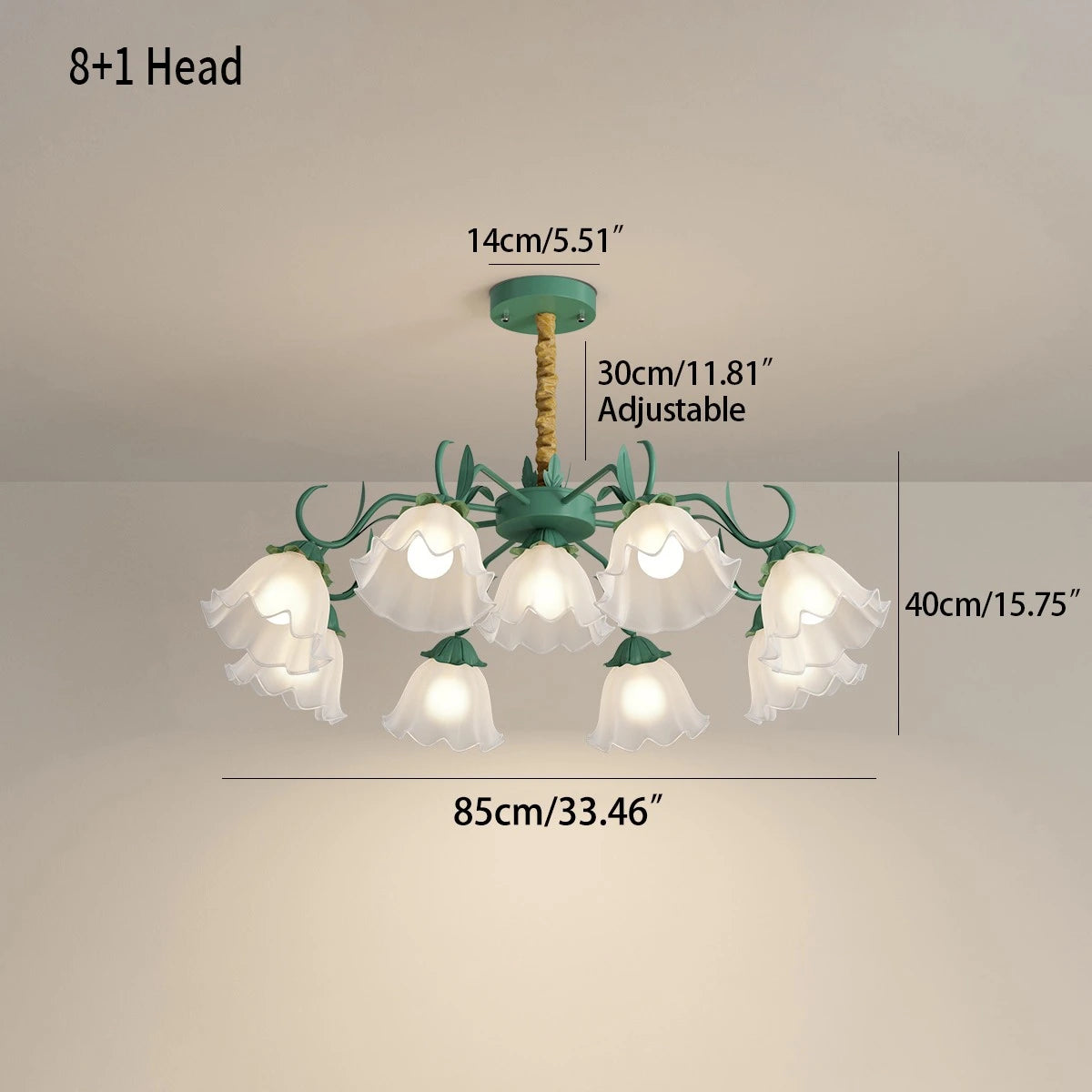 Antizer American Retro Pastoral Style Flower Chandelier
