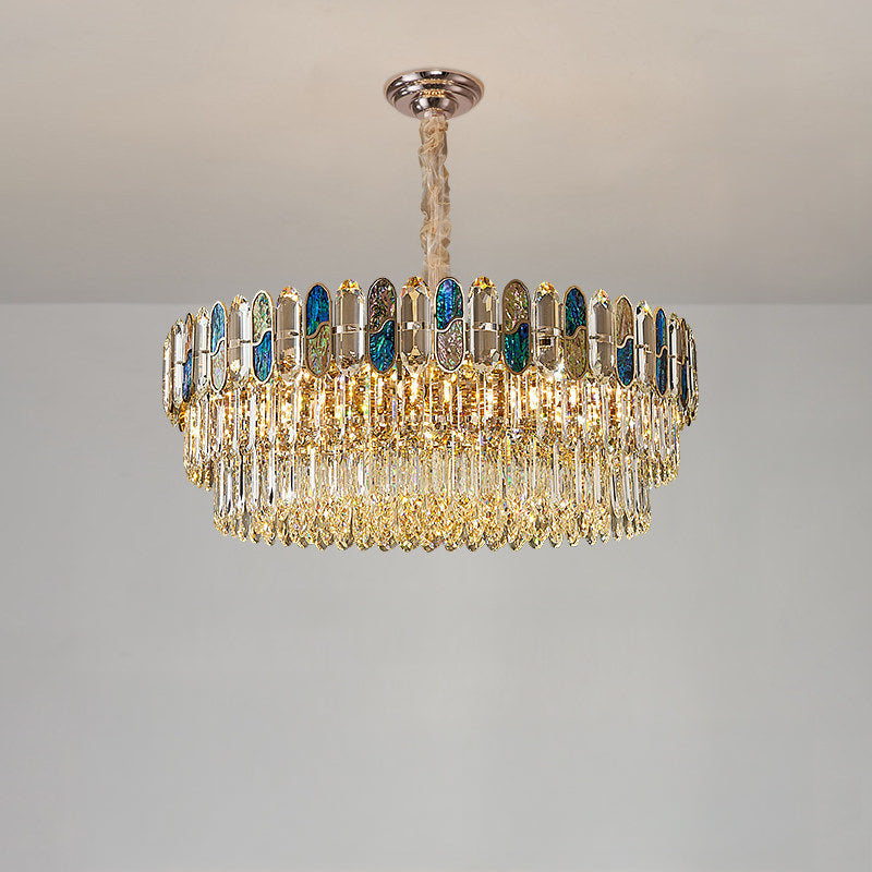 Antizer Luxury Shell Round Crystal Chandelier