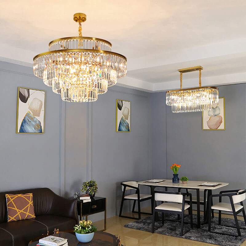 Antizer Light Luxury Crystal Chandelier for Living Room