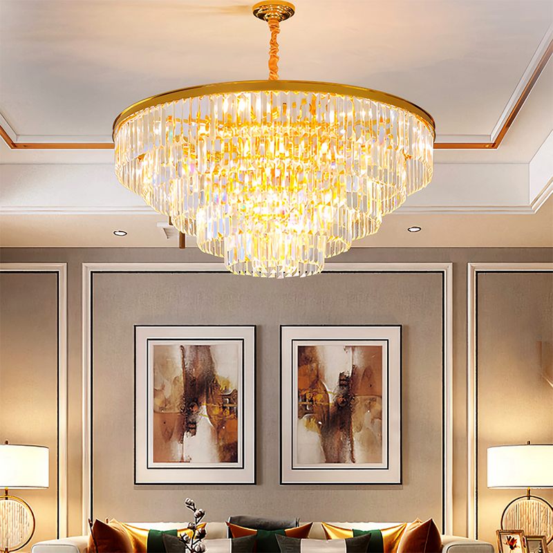 Antizer Light Luxury Crystal Chandelier for Living Room
