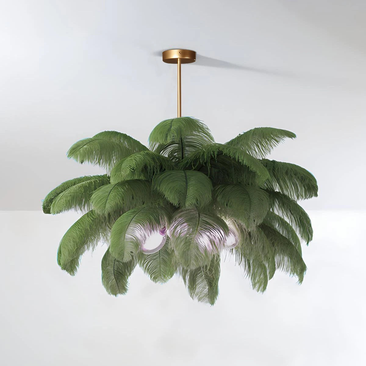 Antizer Ostrich Feather Chandelier Multiple Colors Available Ivy Green