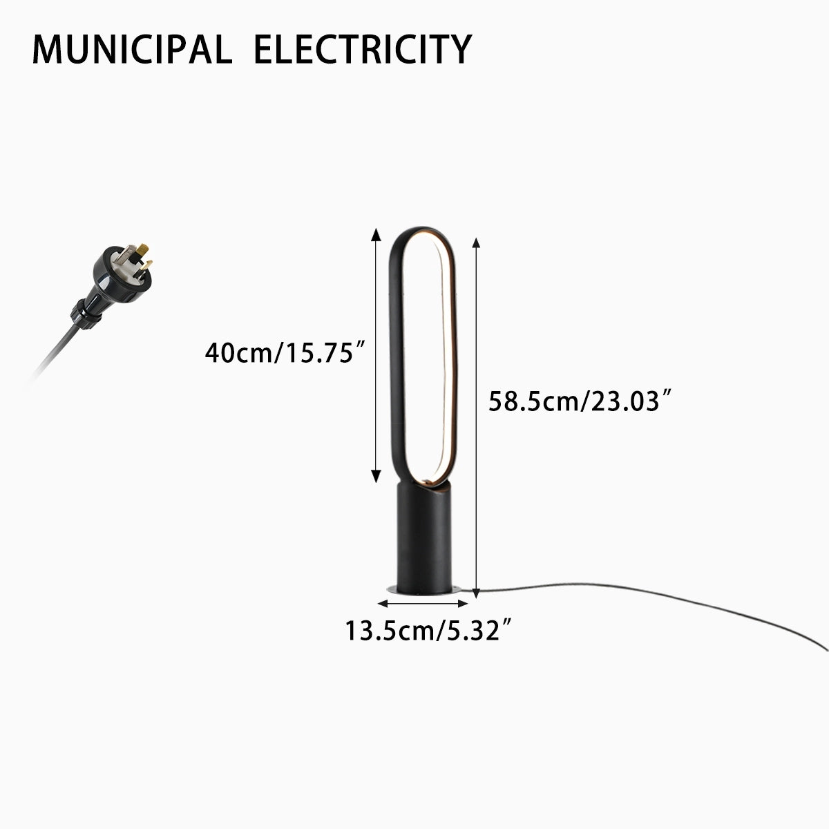 Antizer Outdoor Black Oval LED Lawn Light