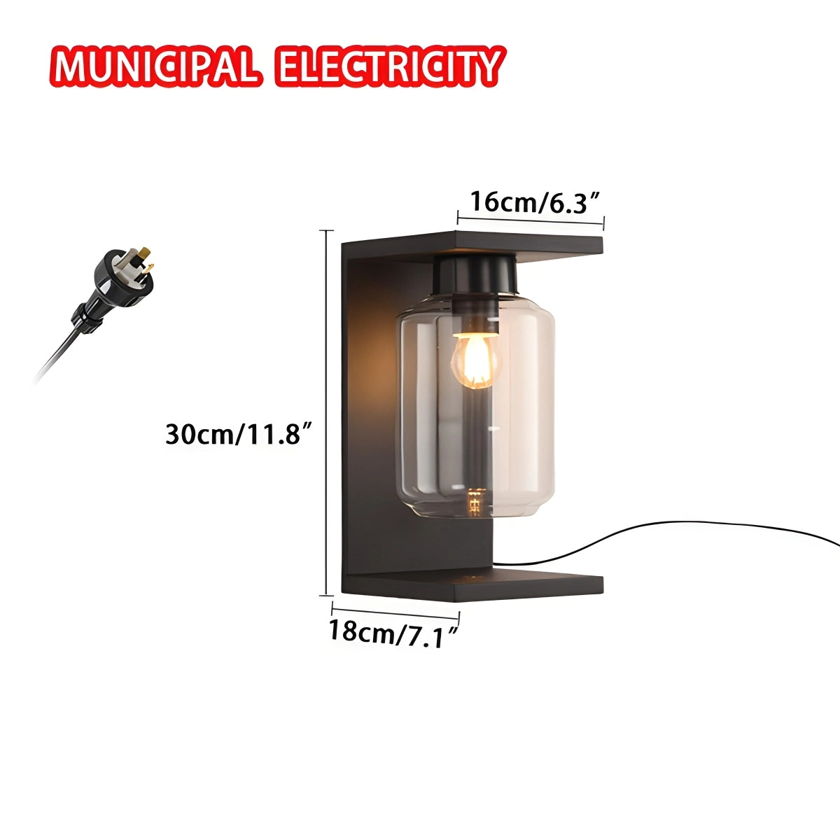 Antizer Outdoor Lantern Cover Glass Wall Lamp