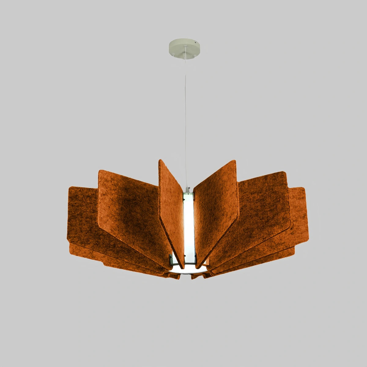 Antizer Wing Panel Acoustic Pendant Light for Living Room Orange Dia 60cm x H 30.5cm / ∅ 23.62" x H 12.01"