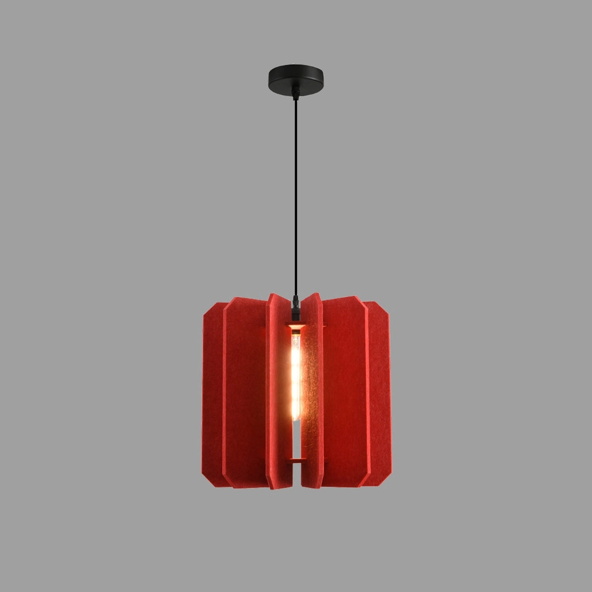 Antizer Rectangular Piece Acoustic Pendant Light Red Dia 42cm x H 40cm / ∅ 16.54" x H 15.75"