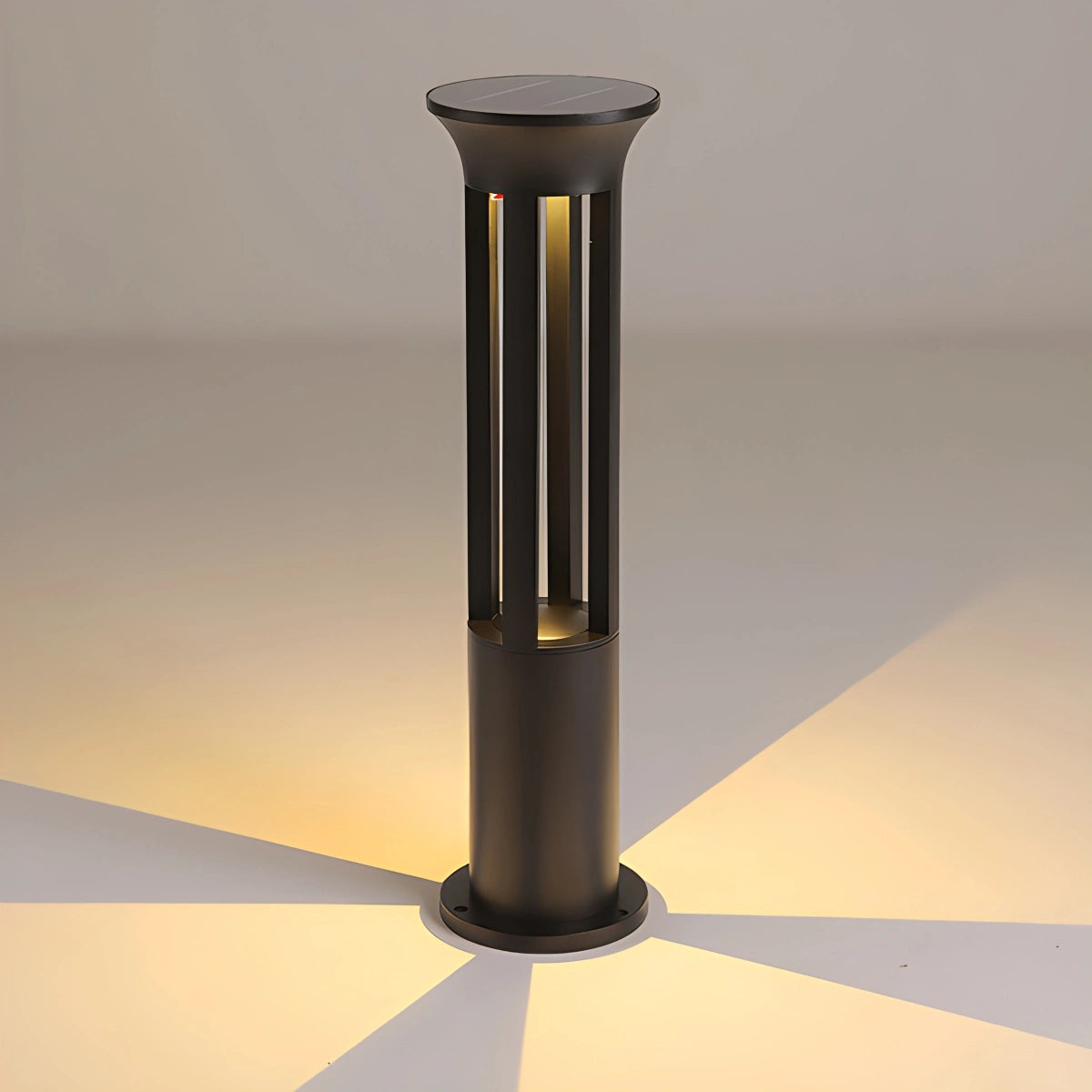 Antizer Cylindrical Lawn Outdoor Floor Lamp Black Round