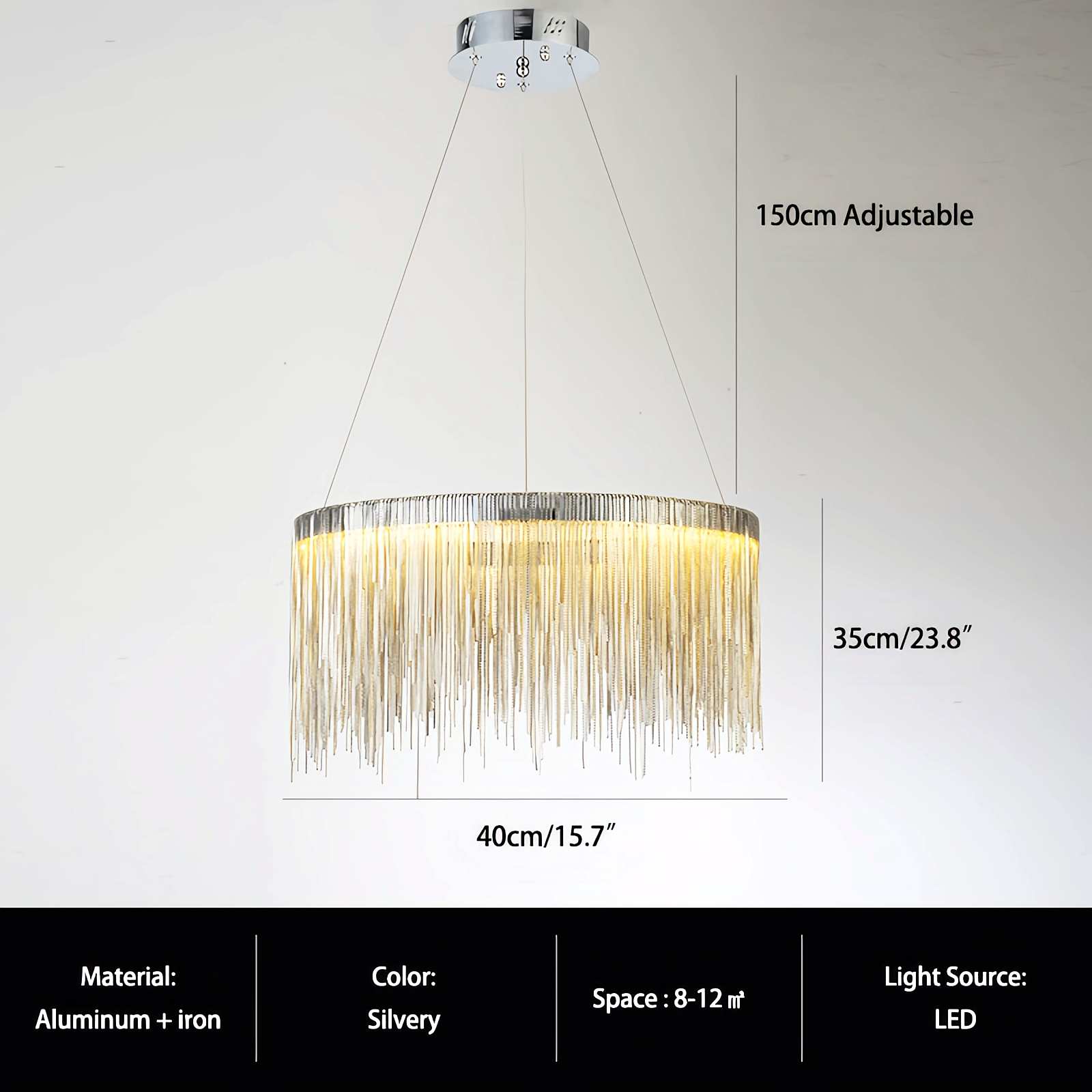 Antizer Modern Art Decor Tassel Chandelier