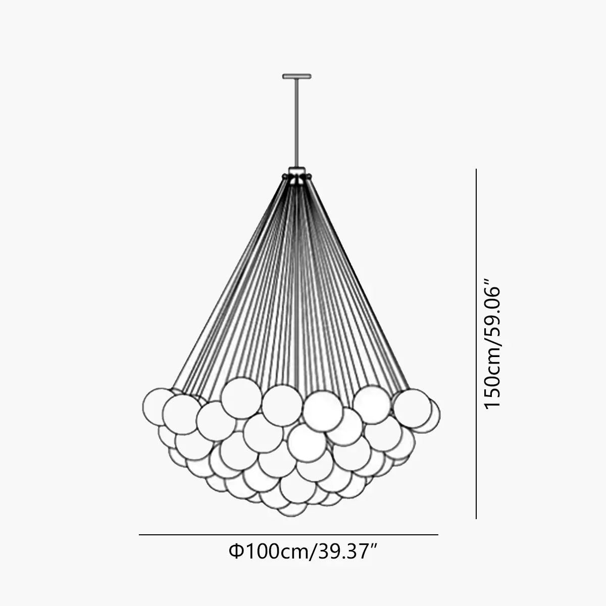 Antizer Modern Bubble Glass Chandelier for Living Room
