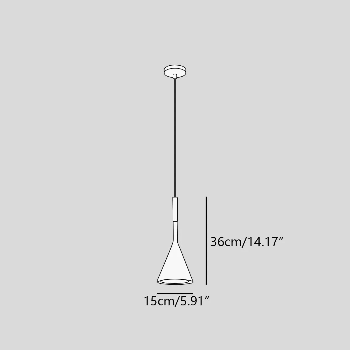 modern cone pendant light size