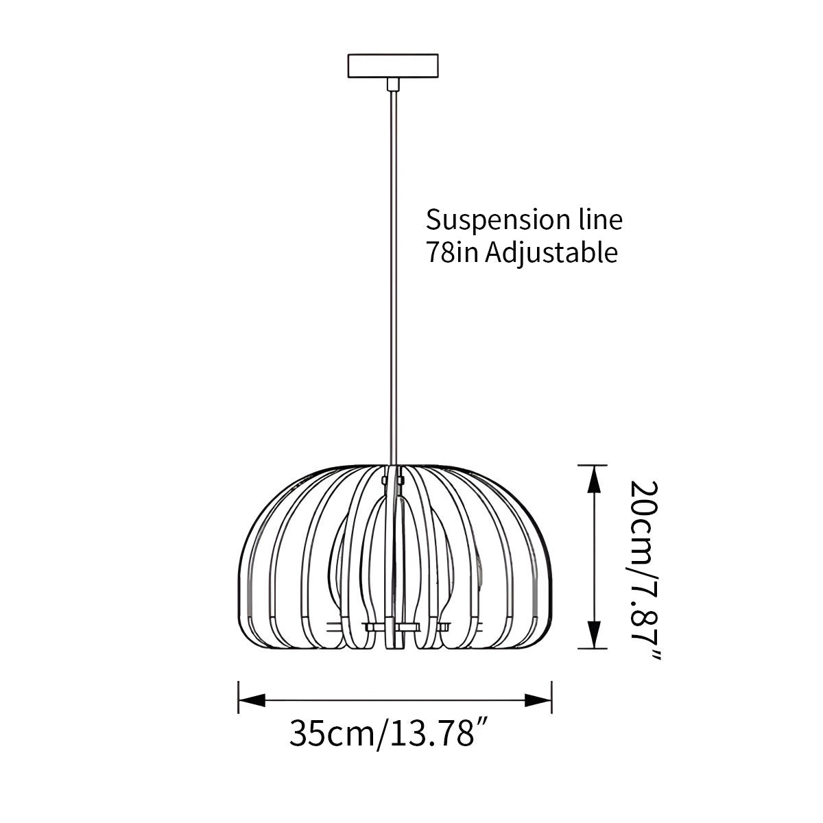 acoustic pendant light size