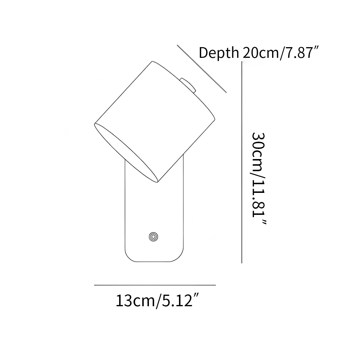 cylinder wall lamp size