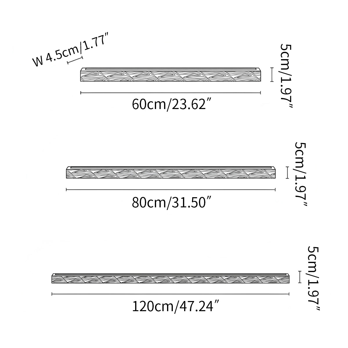 modern linear wall light size