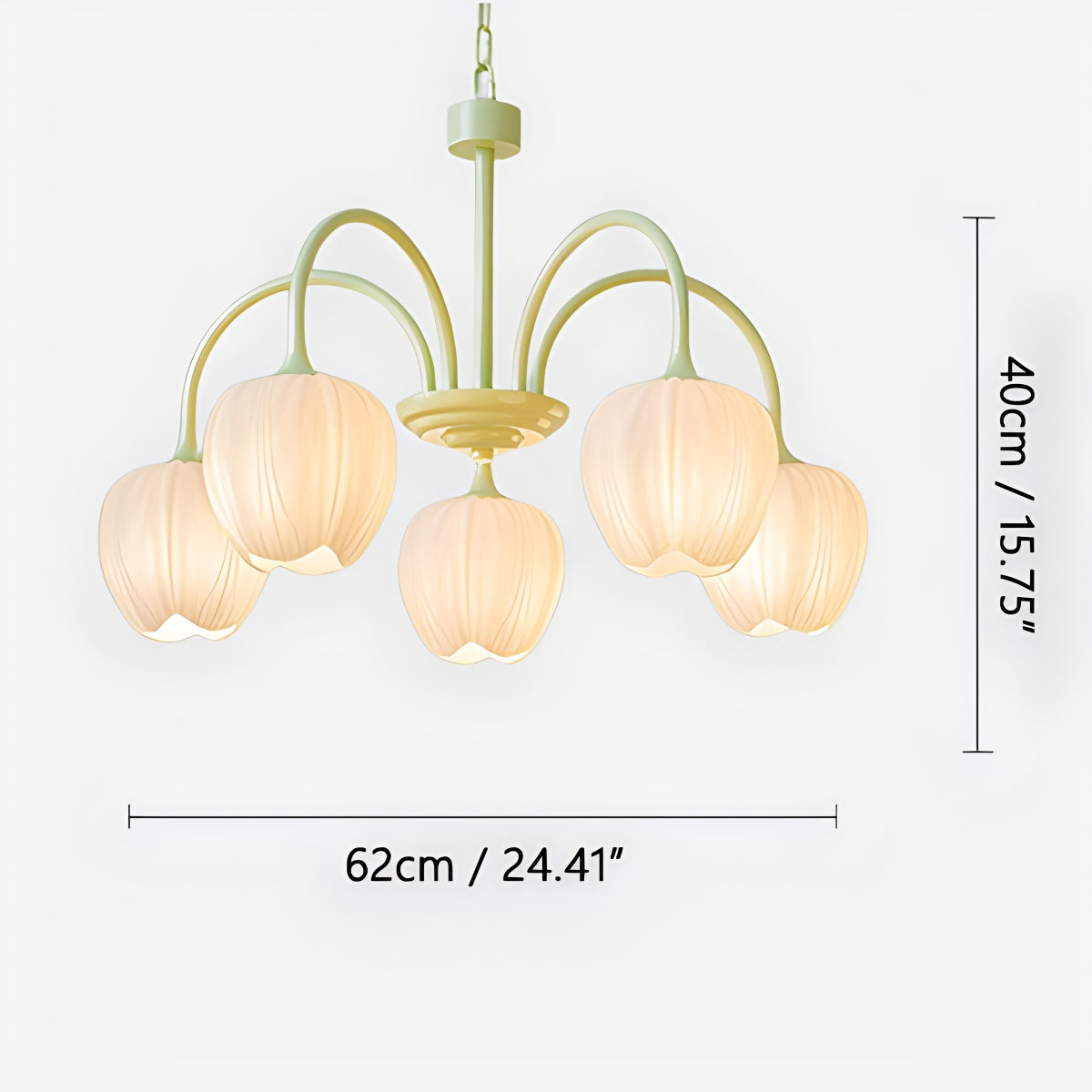 tulip chandelier lighting size