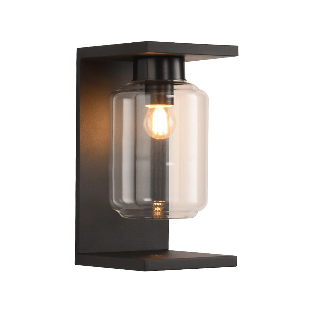 Antizer Outdoor Lantern Cover Glass Wall Lamp Black