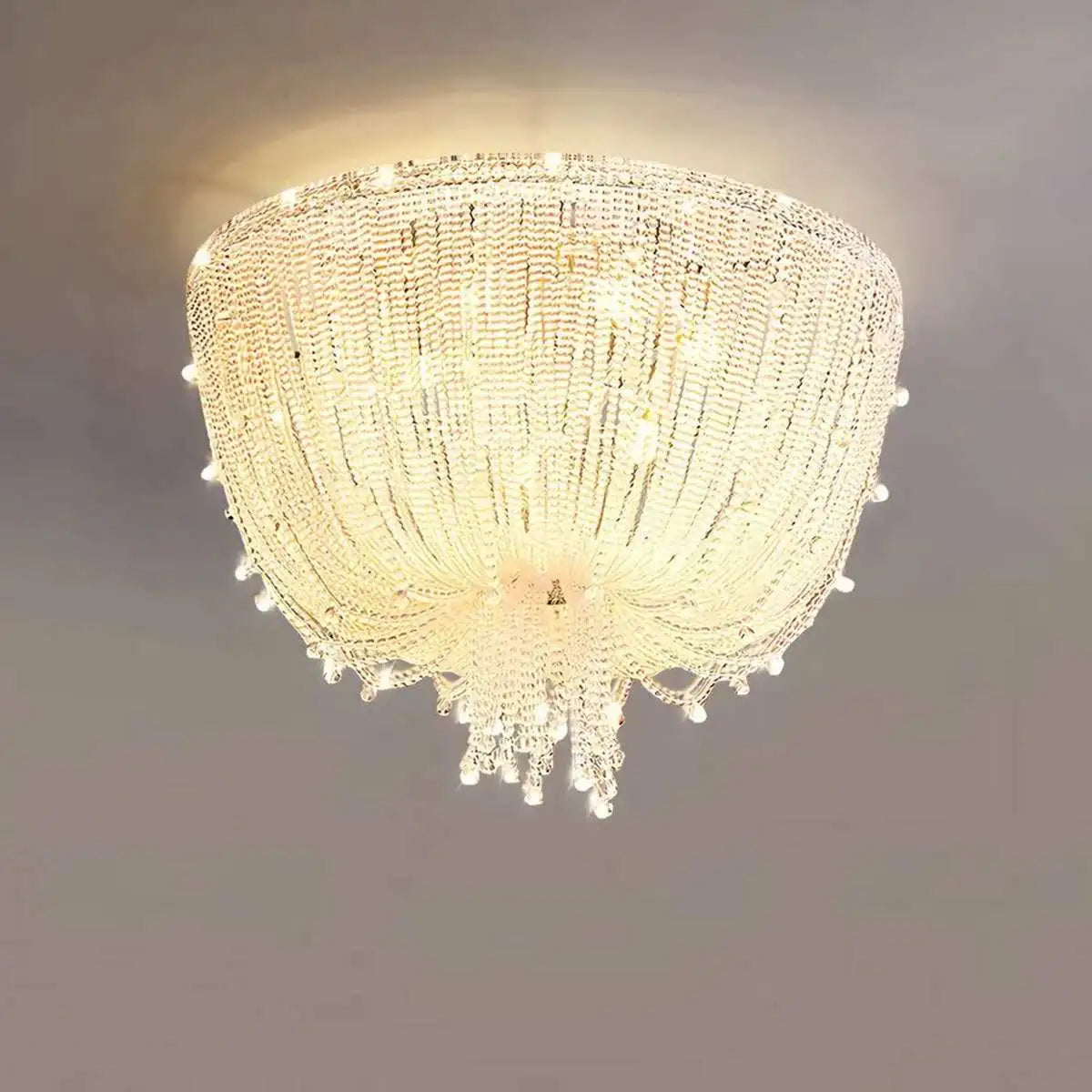 Antizer Creative Crystal Tassel Ceiling Light Warm Light