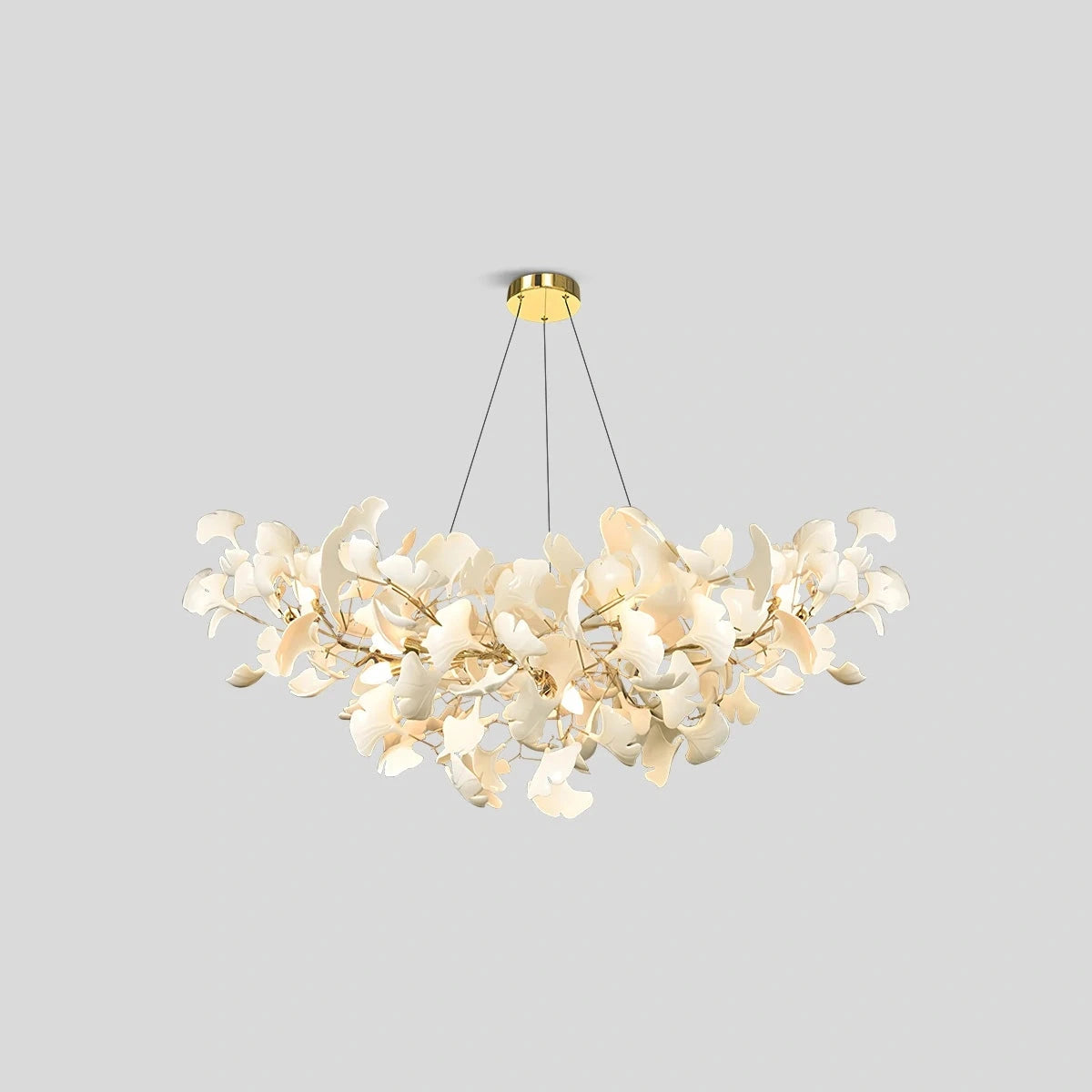 Antizer Ginkgo Chandeliers-B for Living Room Gold+White