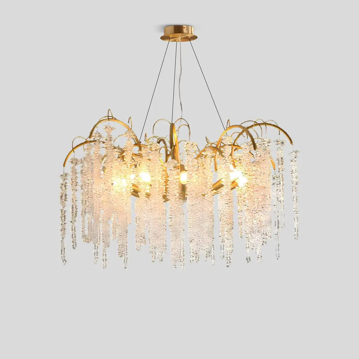 Antizer Crystal Tassel Chandelier for Living Room Copper