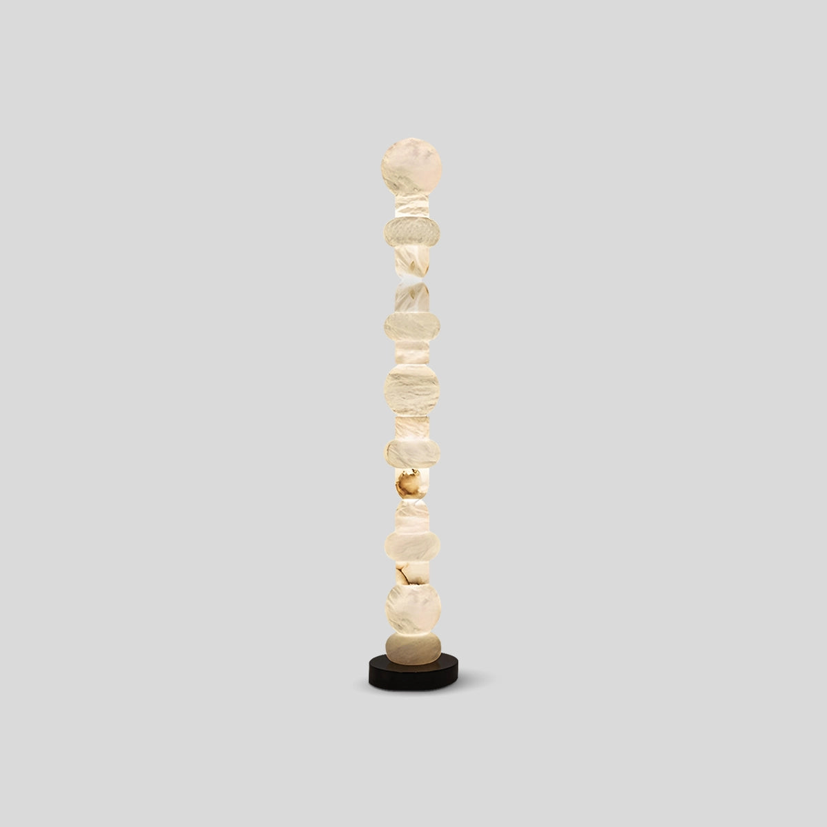 Antizer Modern Geometric Column Spanish Alabaster Floor Lamp Dia 28cm x H 160cm / ∅ 11.02″ x H 62.99″