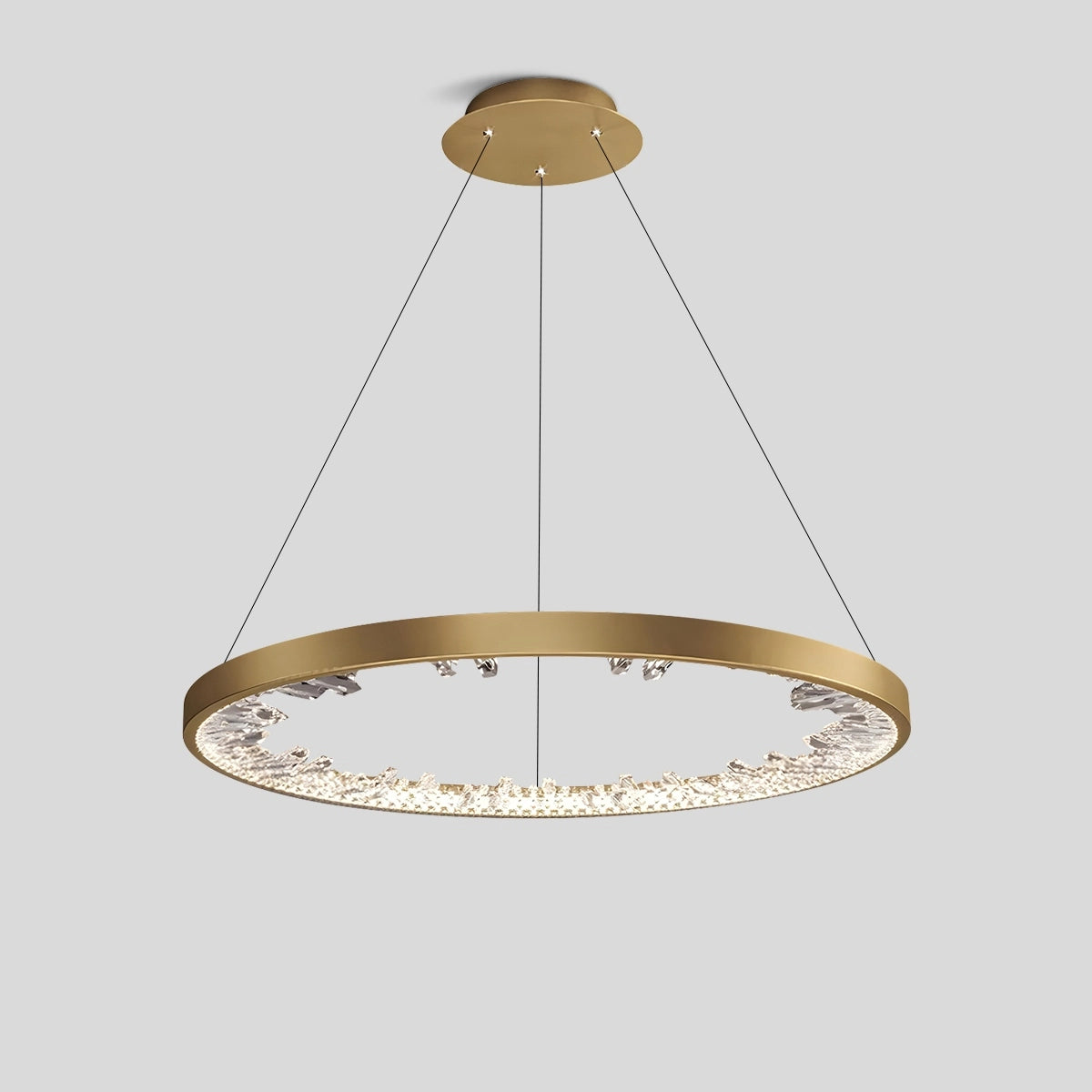 Antizer Luxury Circle Crystal Chandelier for Living Room Gold Warm Light
