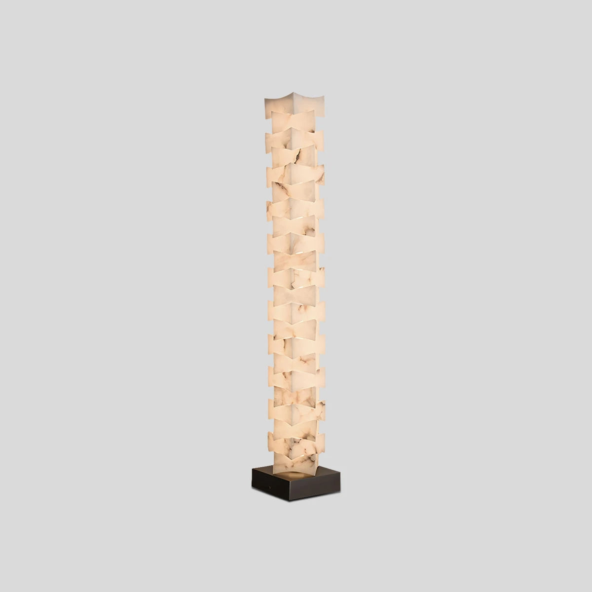 Antizer Creative Stacked Spanish Alabaster Squares Floor Lamp Dia 24cm x H 160cm / ∅ 9.45″ x H 62.99″