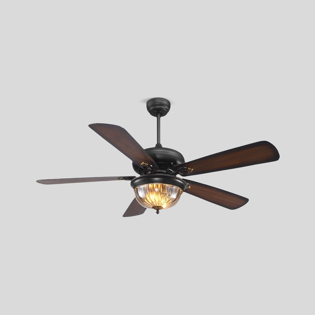 Antizer Vintage Wood Ceiling Fan Lamp for Living Room Walnut