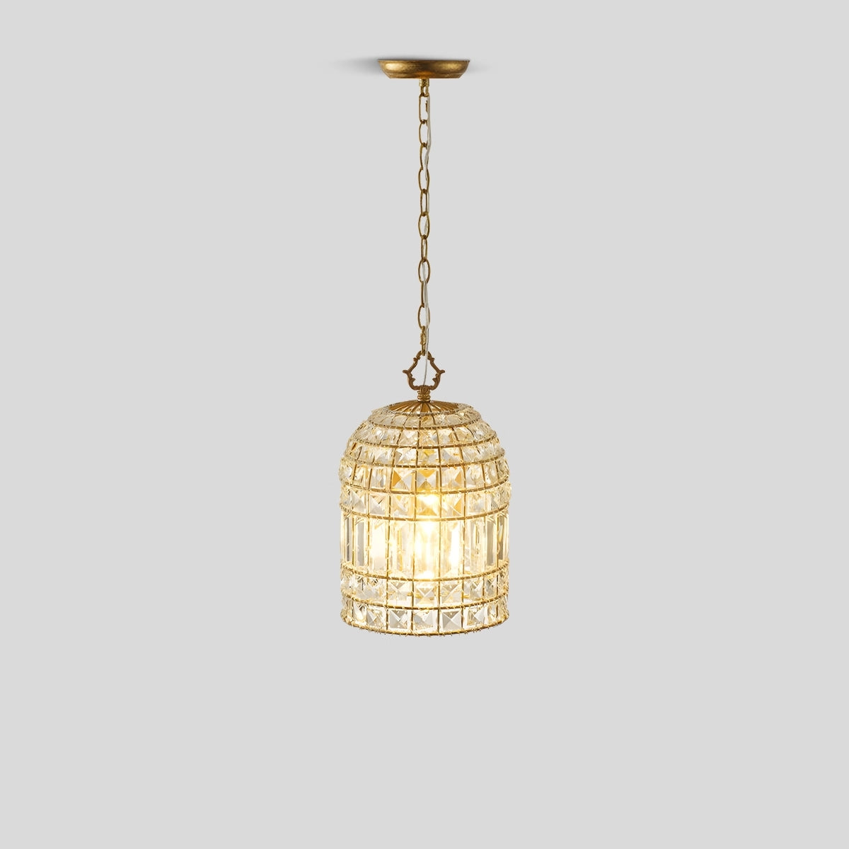 Antizer Birdcage Crystal Pendant Light for Dining Room Gold Dia 24cm x H 39cm / ∅ 9.45″ x H 15.35″ 3 Colors