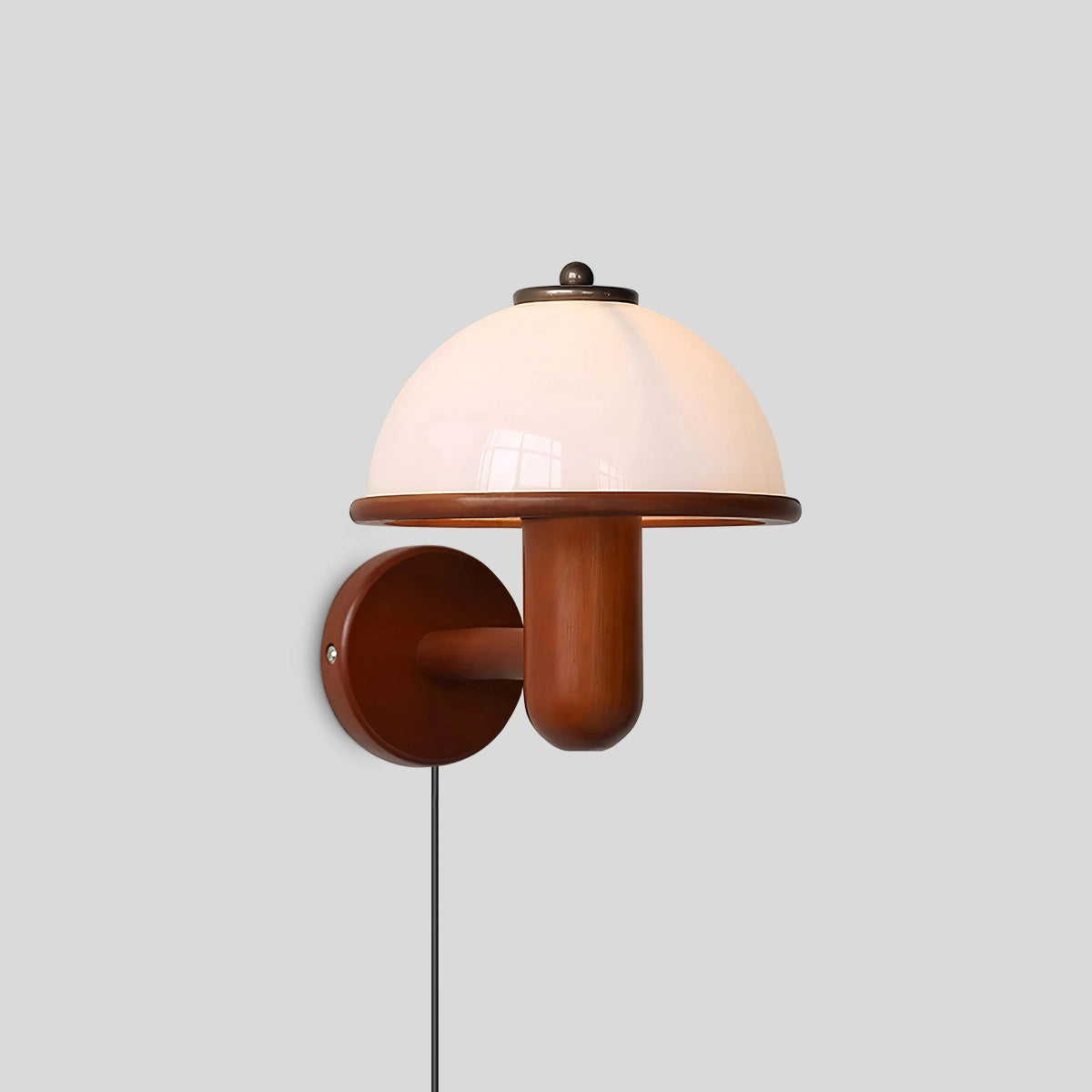 Antizer Mushroom Wood Wall Lamp for Bedroom Dia 20cm x H 28cm / ∅ 7.87" x H 11.02"