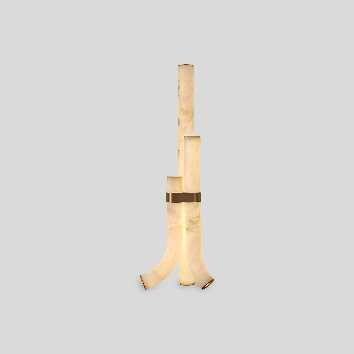 Antizer Copper & Natural Spanish Alabaster Piped Floor Lamp Dia 40cm x H 150cm / ∅ 15.75″ x H 59.06″