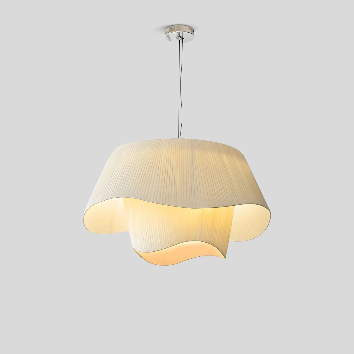 Antizer Pleated Fabric Drum Pendant Light for Modern Interiors Warm White