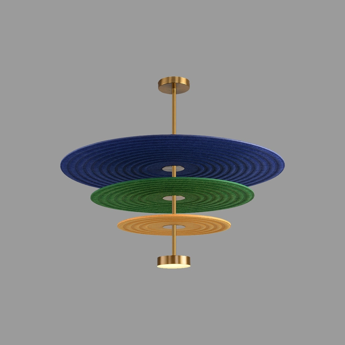 Antizer Three Layer Disk Acoustic Chandelier Yellow+Green+Blue Dia 80cm x H 90cm / ∅ 31.50" x H 35.43"