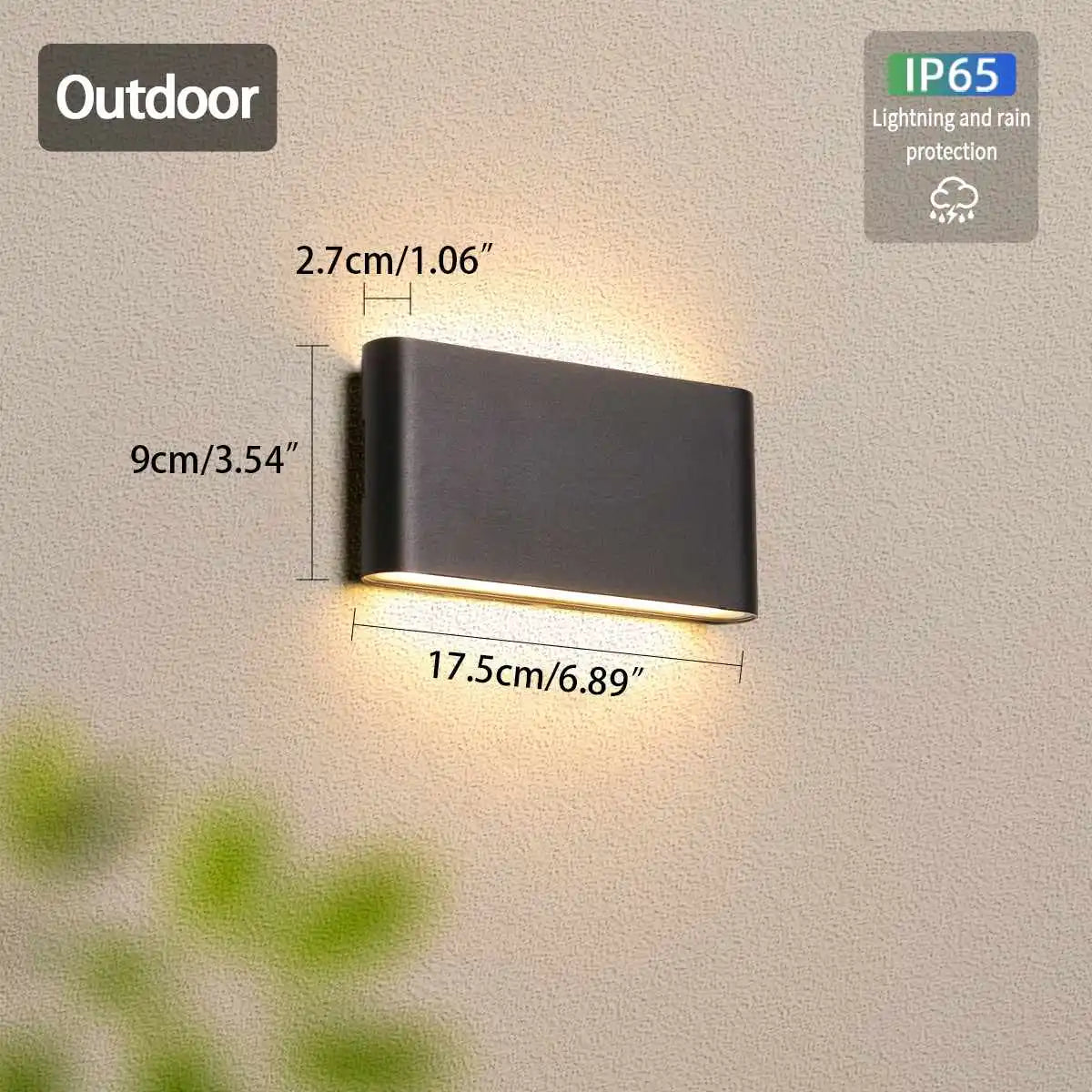 Antizer Rectangular Outdoor Waterproof Wall Light