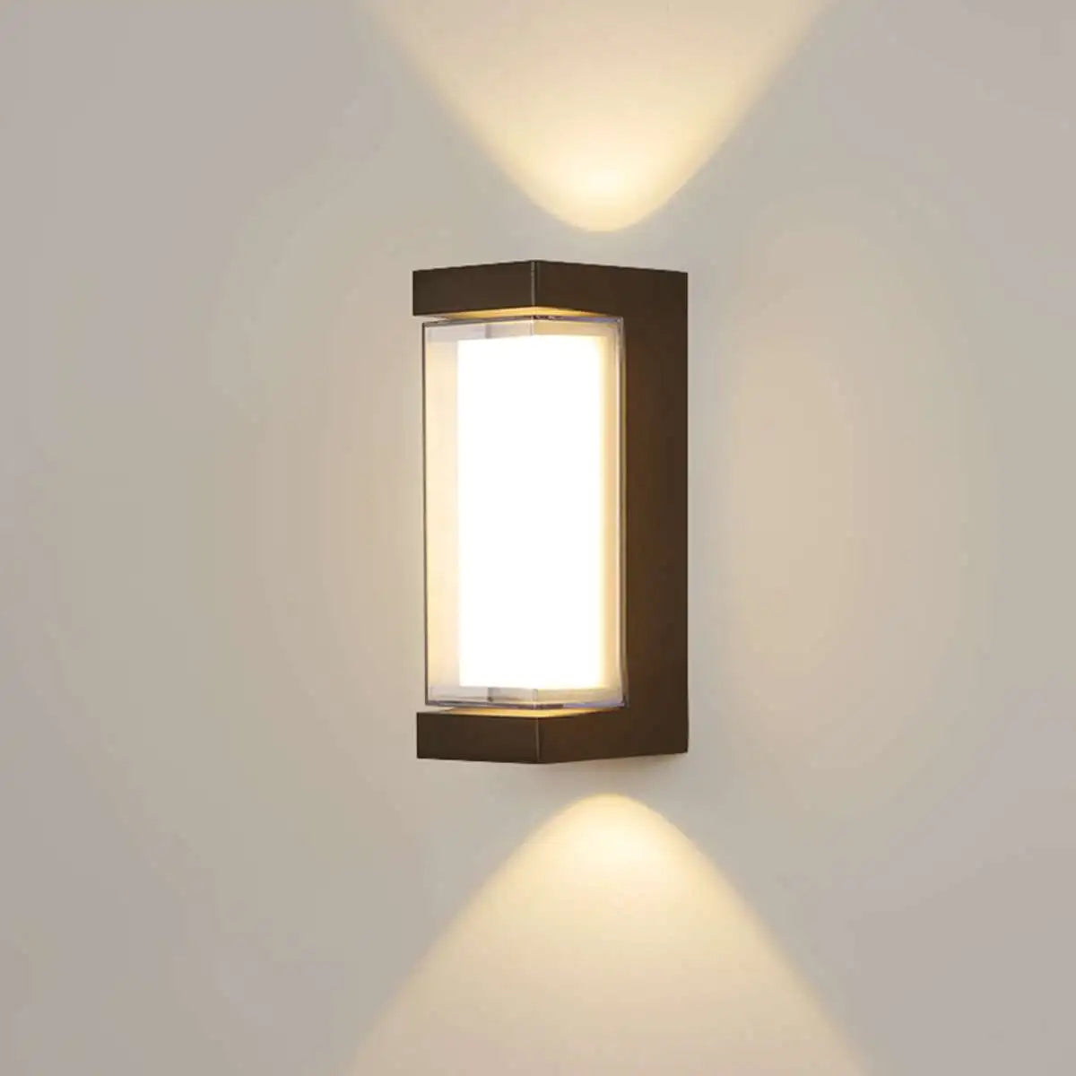 Antizer Cylinder & Square Column Outdoor Waterproof Wall Lamp Sand Black Square
