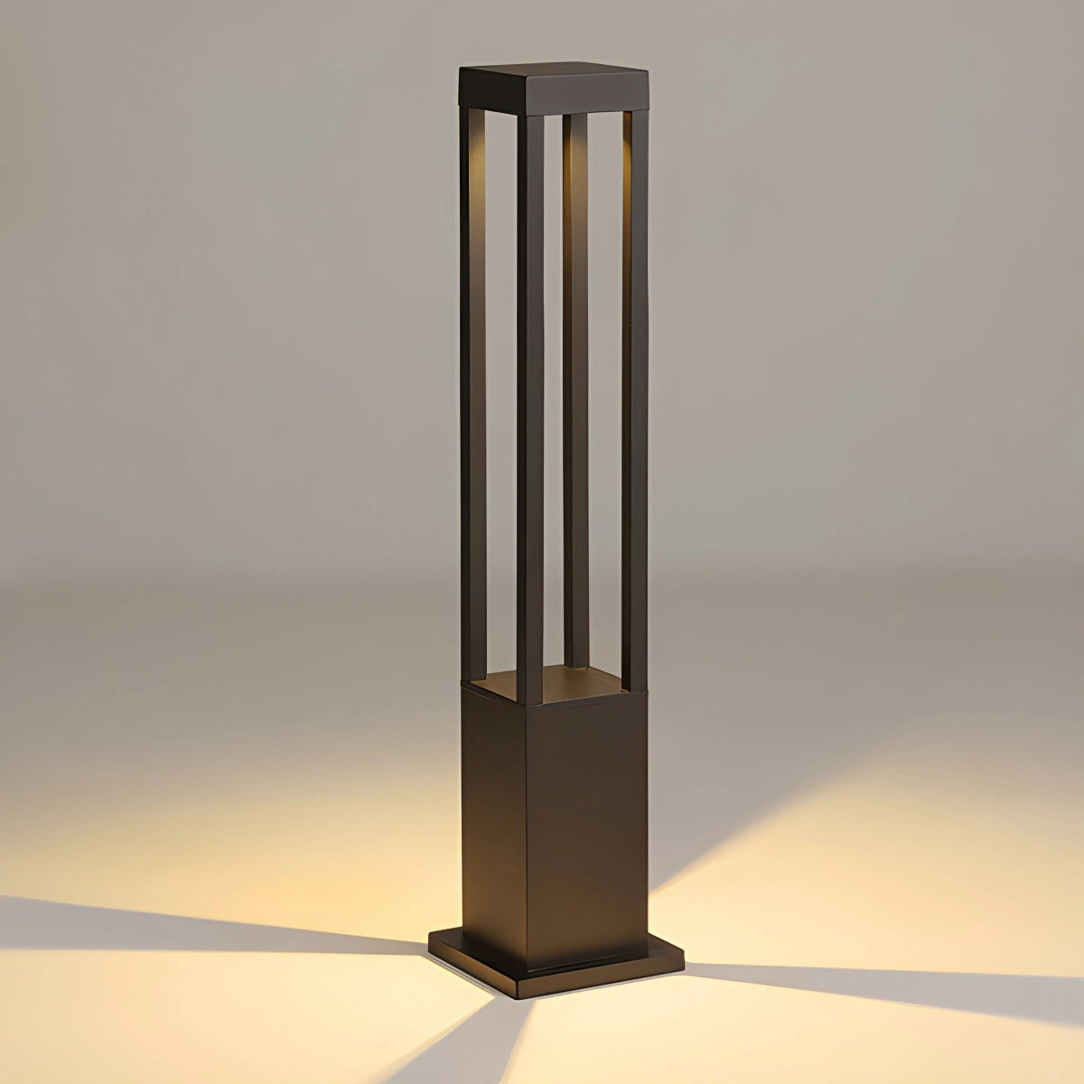 Antizer Cylindrical Lawn Outdoor Floor Lamp Black Square