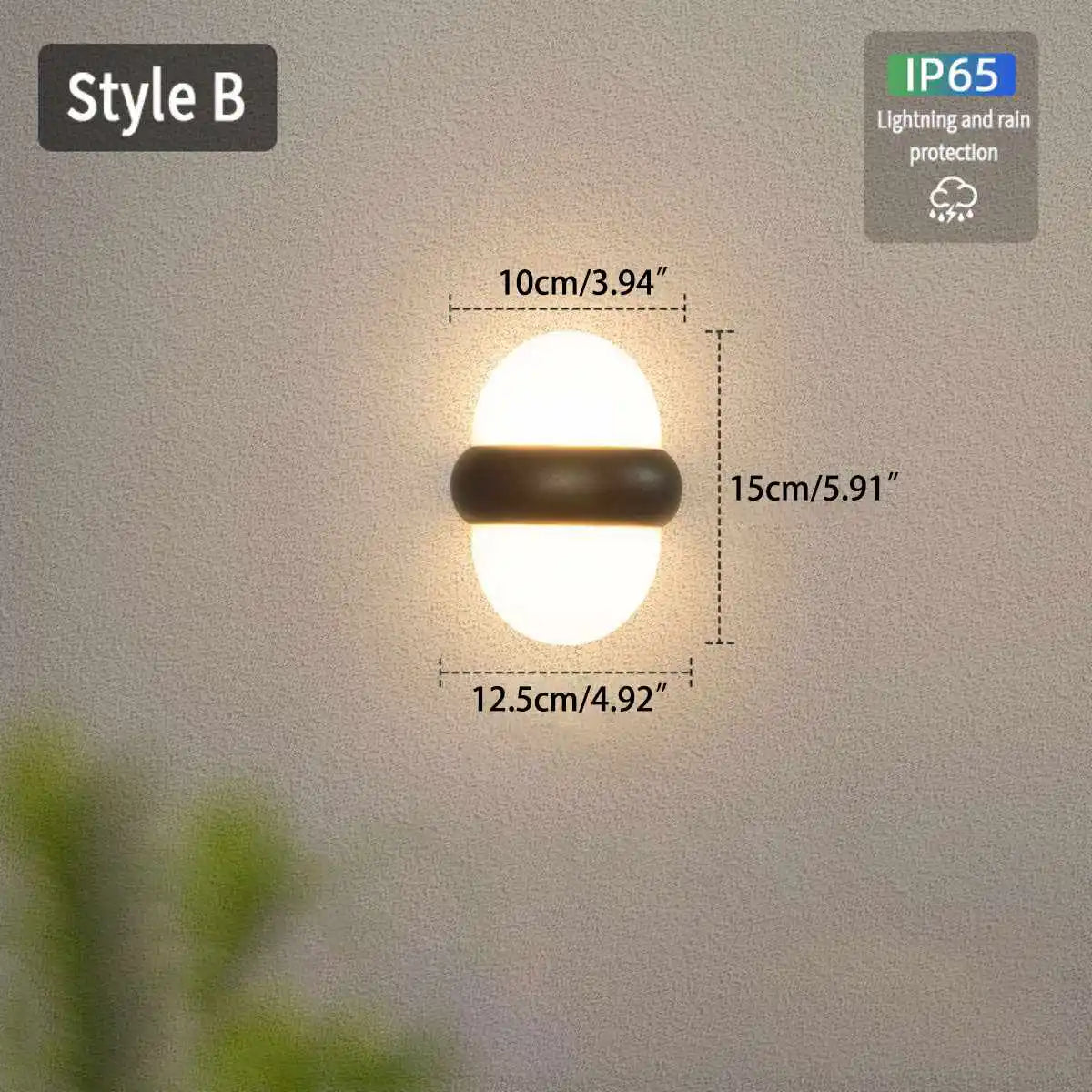 Antizer Oval Waterproof Outdoor Wall Light