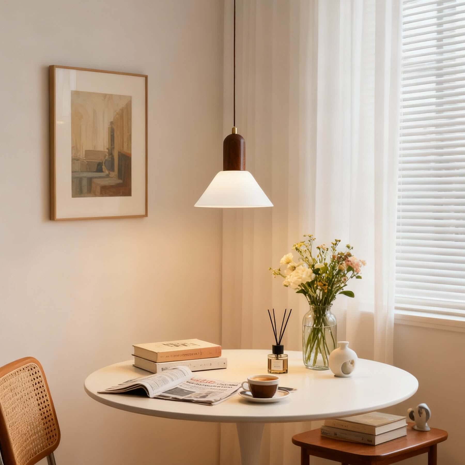 Antizer Modern Cone Cream Pendant Light