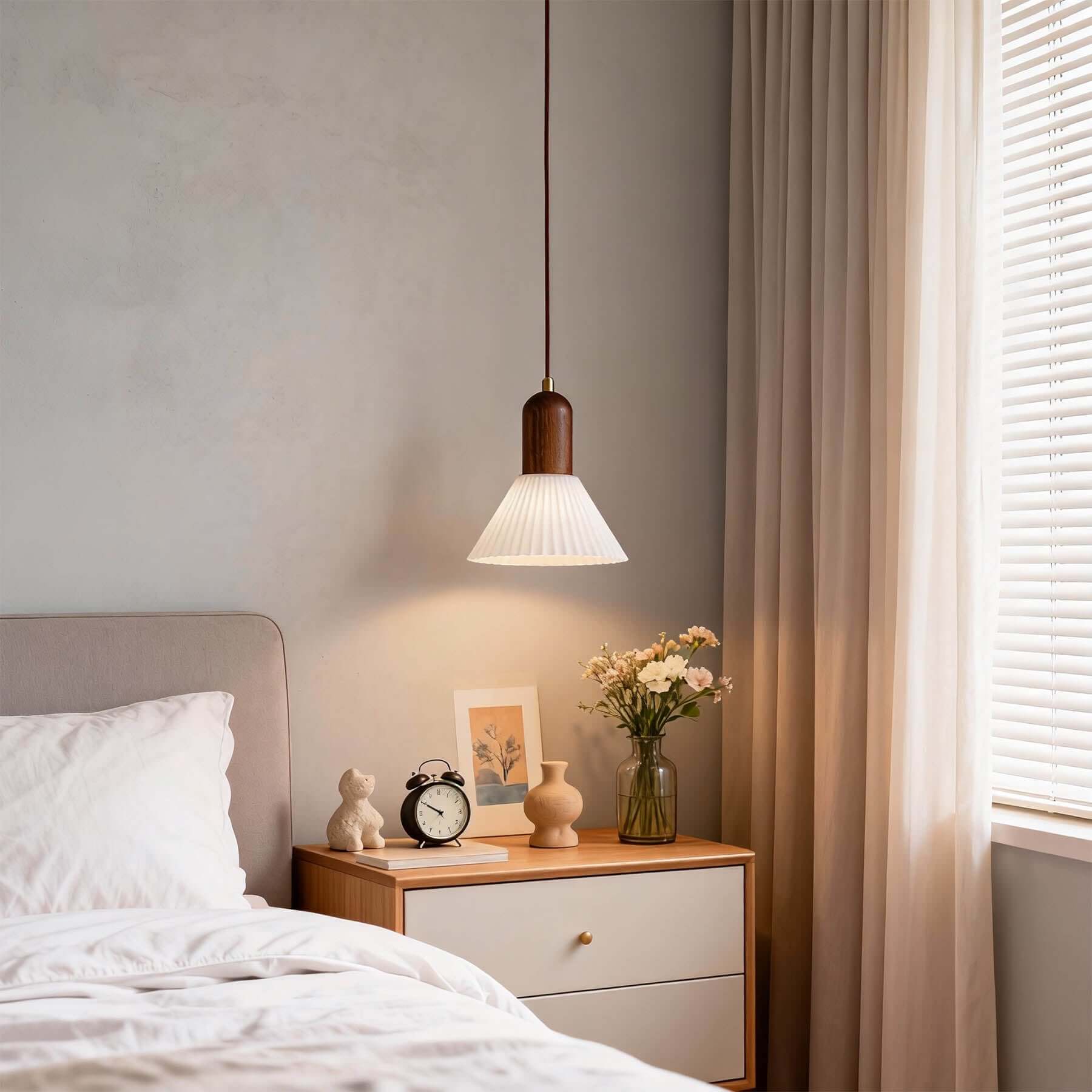 Antizer Modern Cone Cream Pendant Light