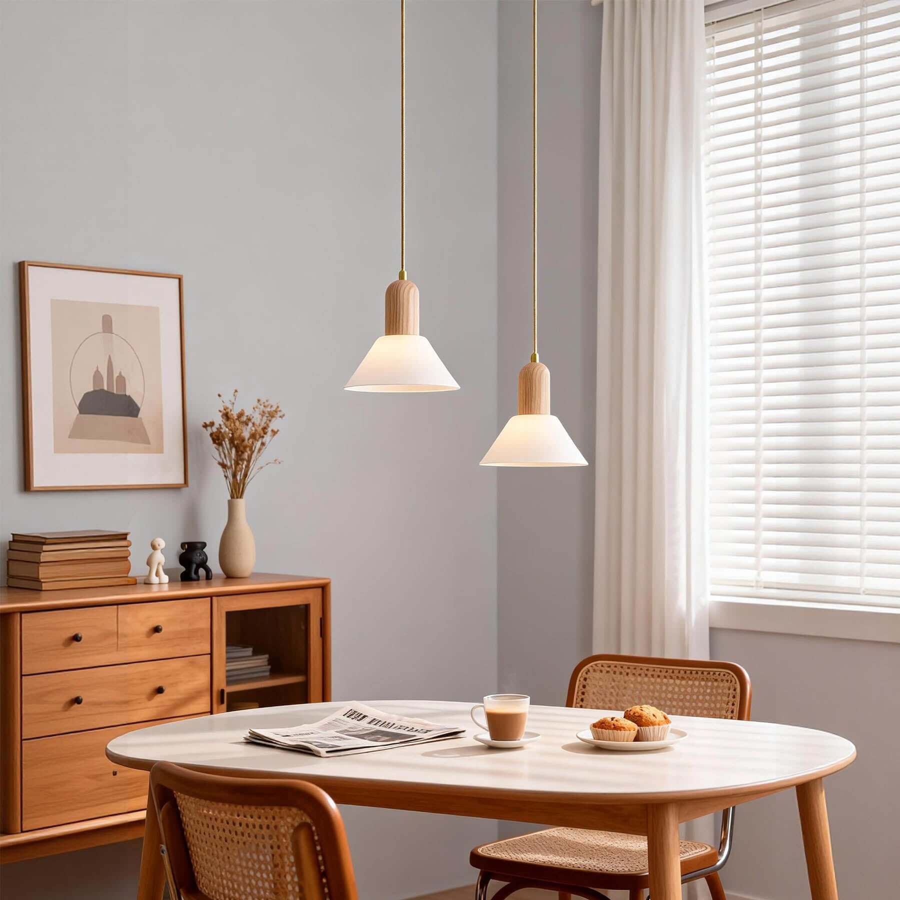 Antizer Modern Cone Cream Pendant Light