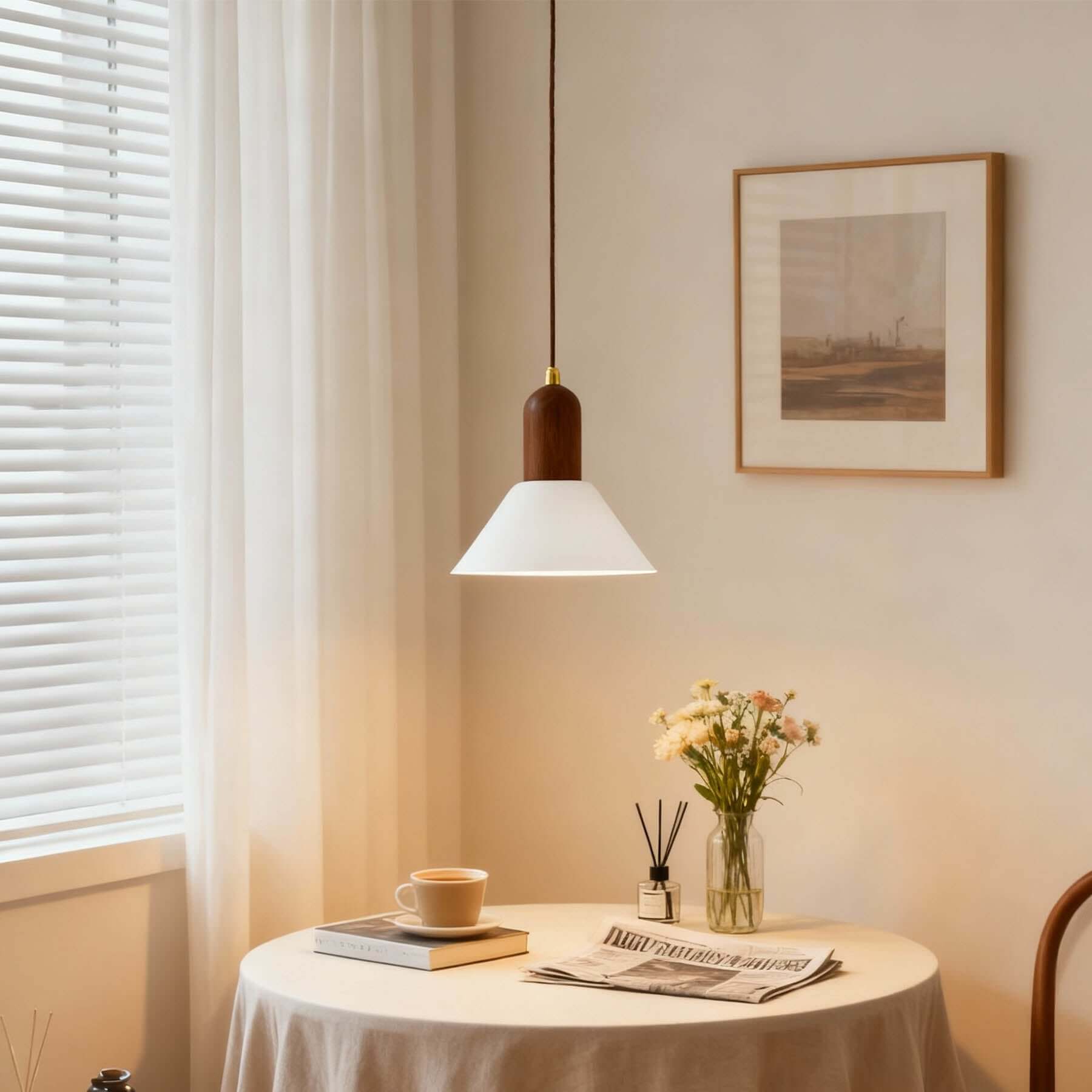 Antizer Modern Cone Cream Pendant Light