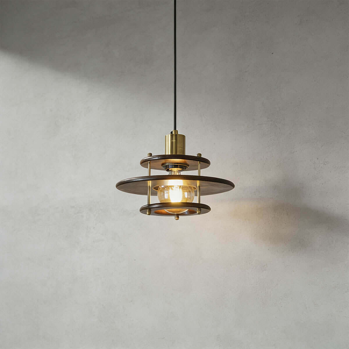 Antizer Tiered Walnut Wood Pendant Light