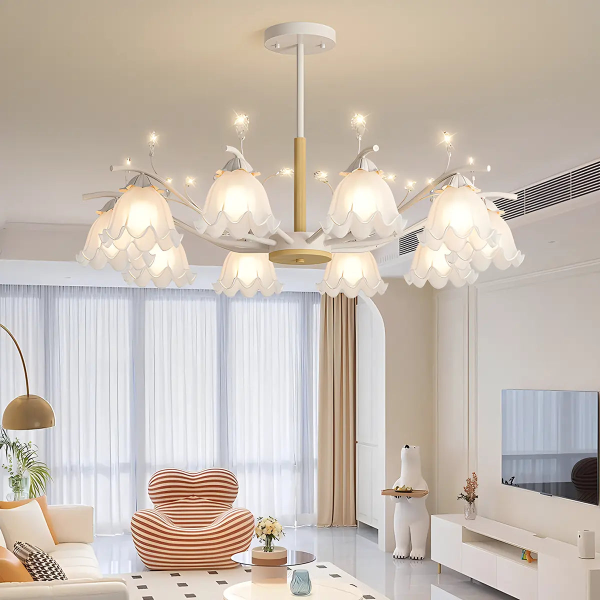 Antizer Creative Lily of the Valley Flower Chandelier