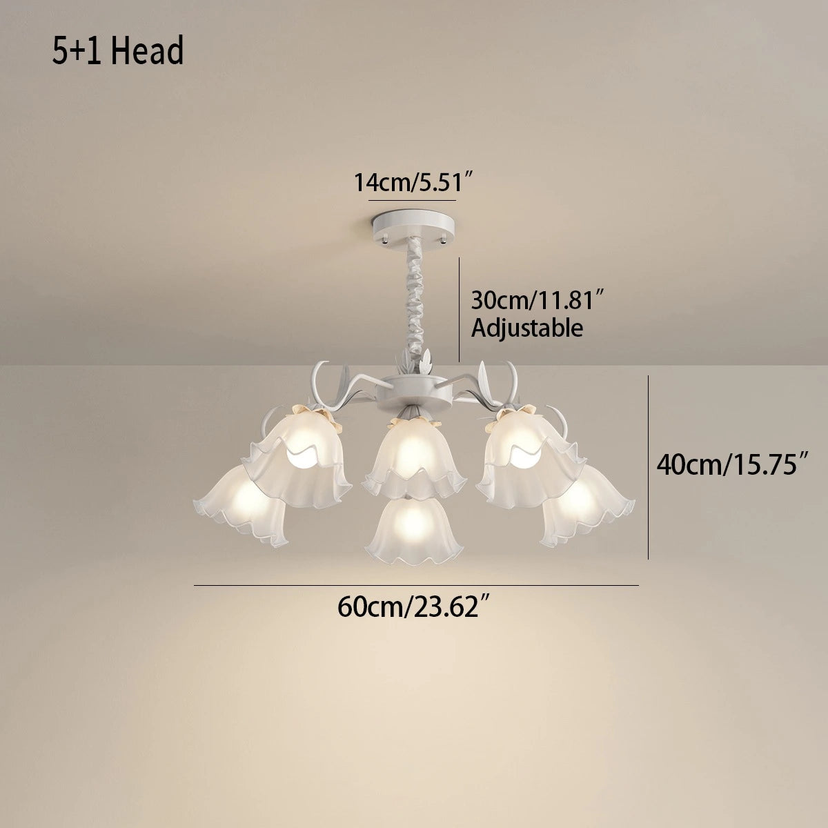 Antizer American Retro Pastoral Style Flower Chandelier