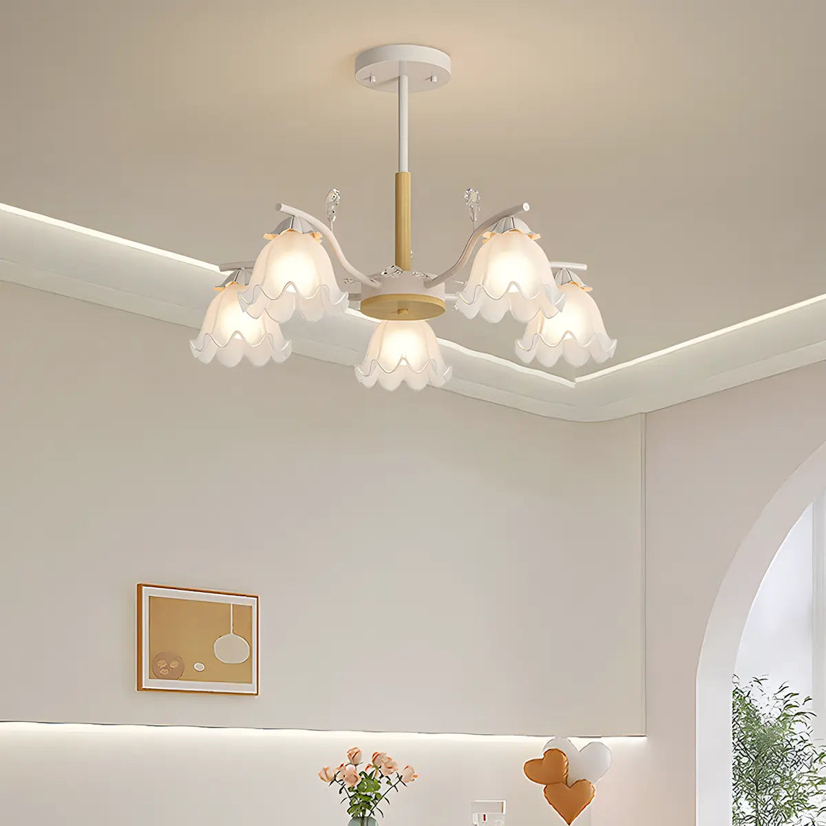 Antizer Creative Lily of the Valley Flower Chandelier