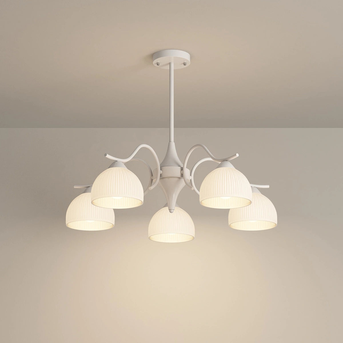 Antizer French Pastoral Living Room Chandelier White 5 Heads