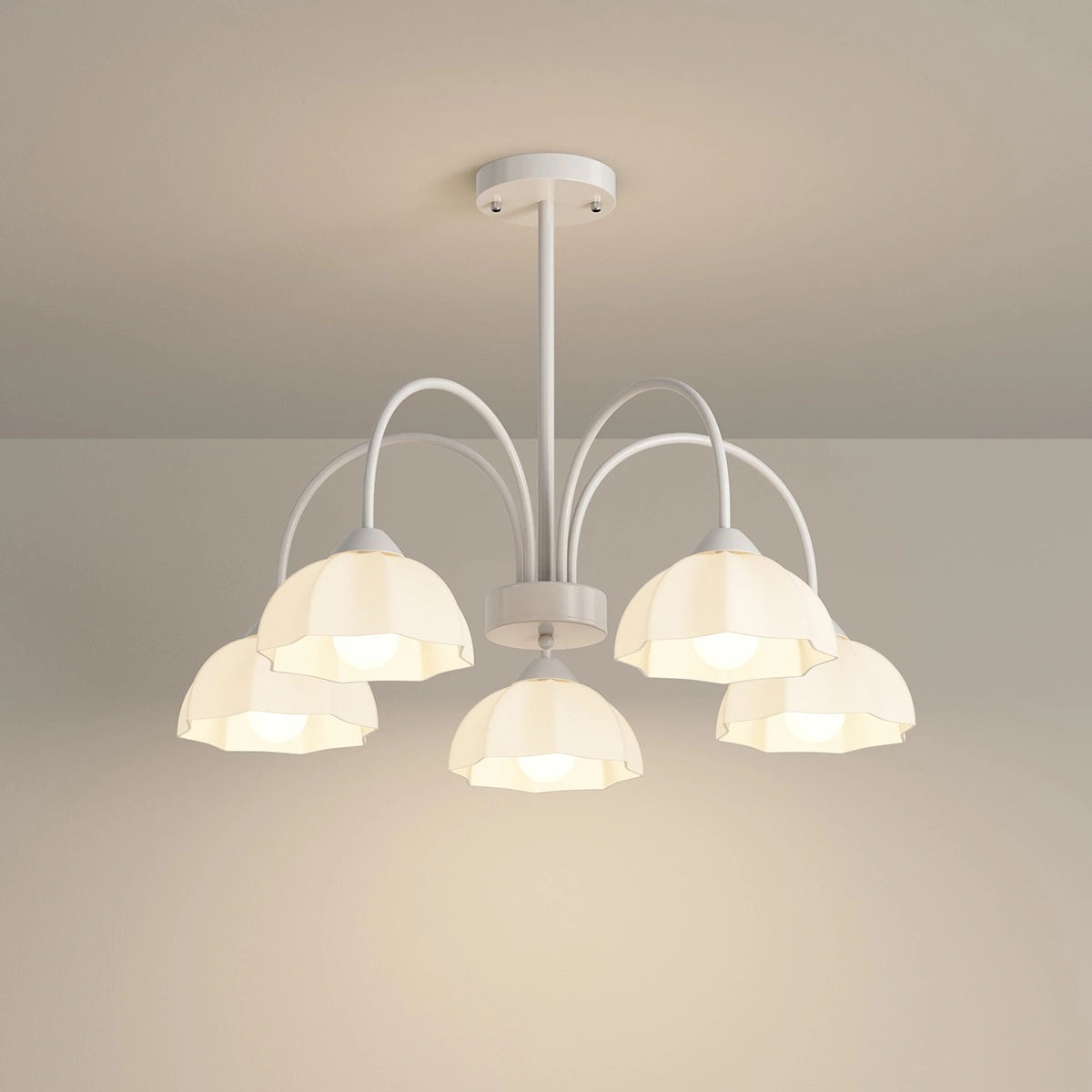 Antizer Nordic Modern Light Luxury Flower Chandelier White 5 Heads